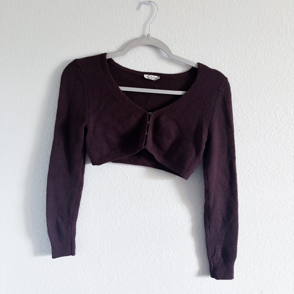Free People - Brown Knit Crop Sweater Top